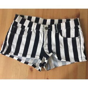 Black and white shorts